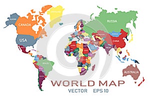 Color map of the world on a light background.